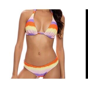 Luli Fama 2 Piece Bikini Medium Top Hipster Fama Miami Swim Beach Vacation